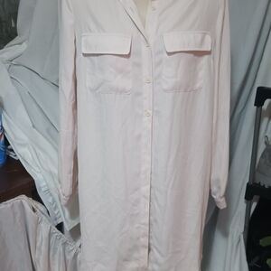 Light Pink Button-Up Shirt Dress